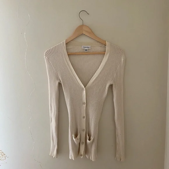 Calvin Klein Ribbed Knit Cardigan - Picture 6 of 9